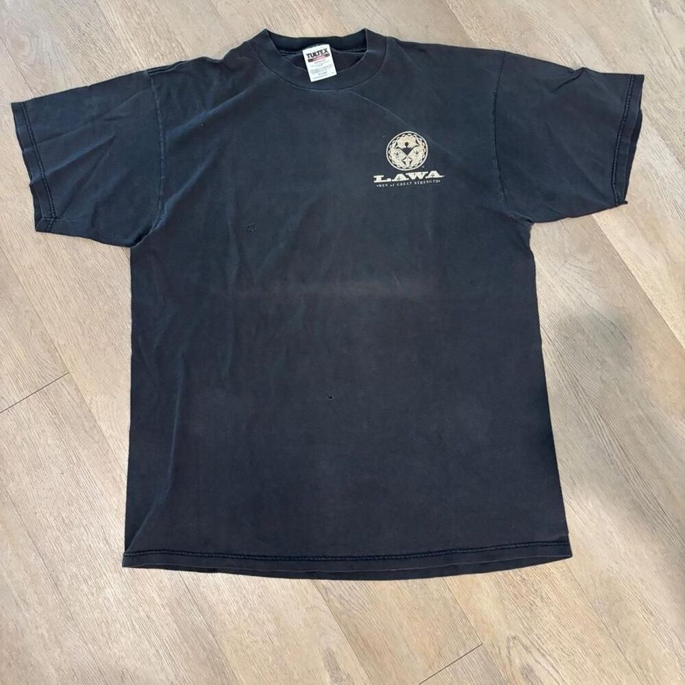 Tultex Men's Black and Navy T-shirt